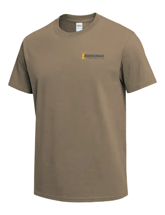 Dark Tan Heavyweight 6.1 oz T-Shirt w/Brinkman Construction Logo