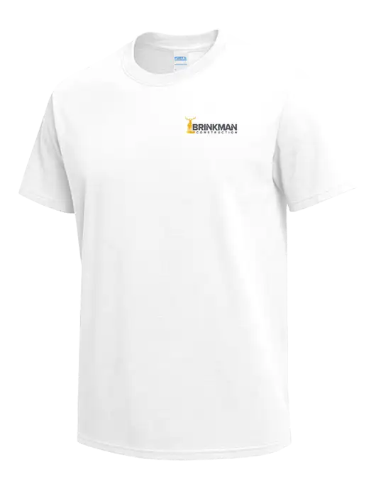 White Heavyweight 6.1 oz T-Shirt w/Brinkman Construction Logo