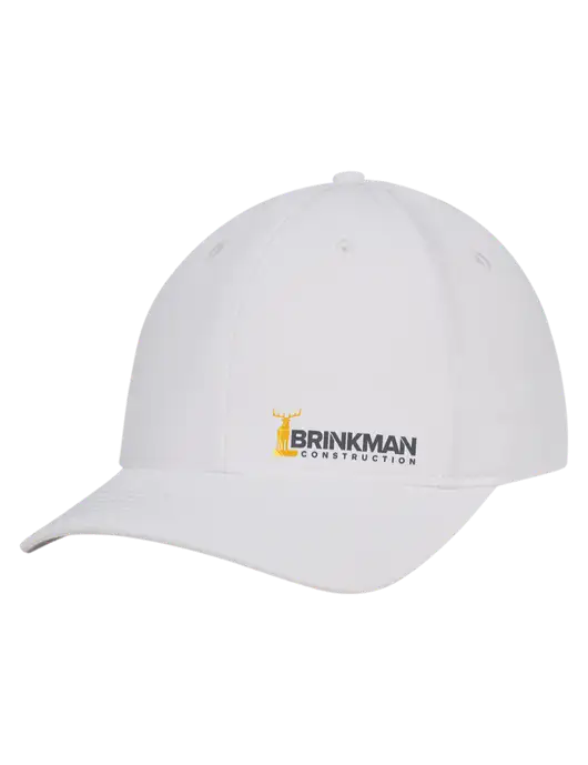 White Nylon Twill Performance Cap w/Brinkman Construction Logo