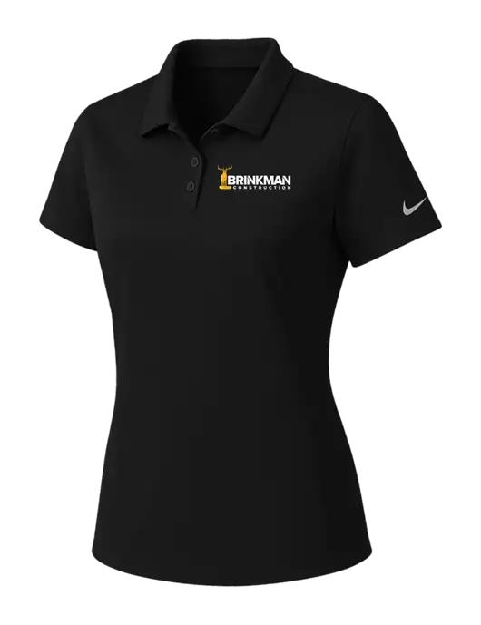 Nike Womens Black Dry Essential Solid Polo w/Brinkman Construction Logo