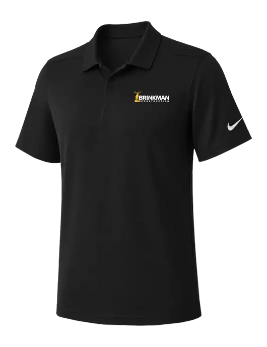 Nike Black Dry Essential Solid Polo w/Brinkman Construction Logo