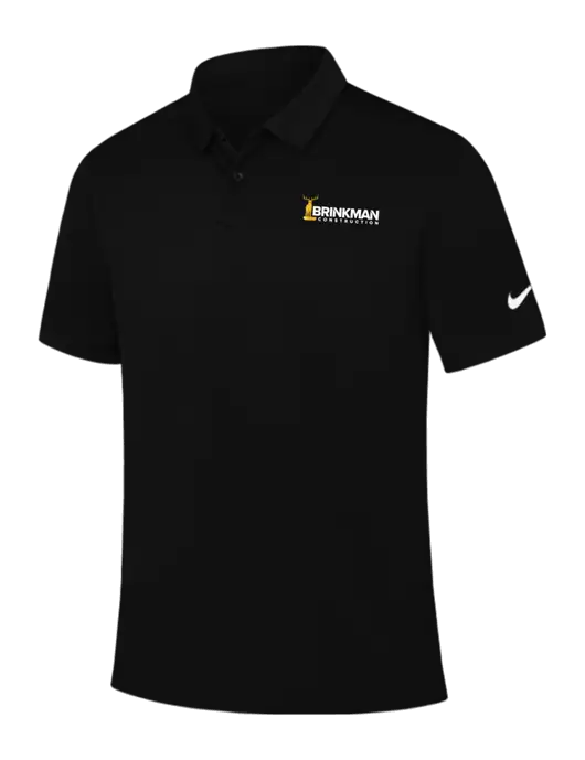 Nike Black Dry Essential Solid Polo w/Brinkman Construction Logo