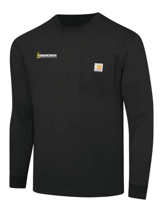 Carhartt Black Workwear Pocket Long Sleeve T-Shirt w/Brinkman Construction Logo