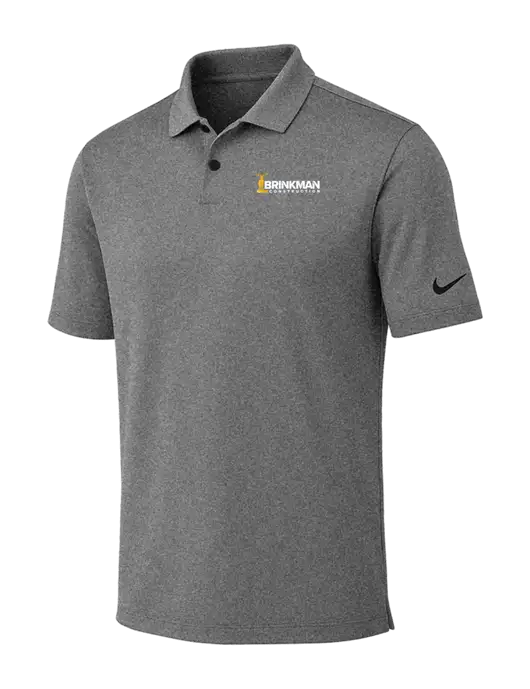 Nike Dark Grey Heather Dri-FIT Vapor Polo w/Brinkman Construction Logo