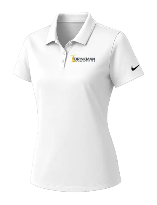 Nike Womens White Dry Essential Solid Polo w/Brinkman Construction Logo