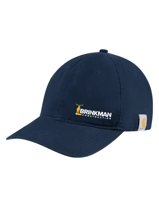 Carhartt Navy Cotton Canvas Cap w/Brinkman Construction Logo