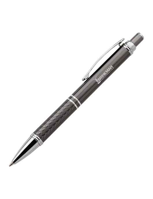 Dark Grey Stellar Scribe Pen - Black Ink w/Brinkman Construction Logo