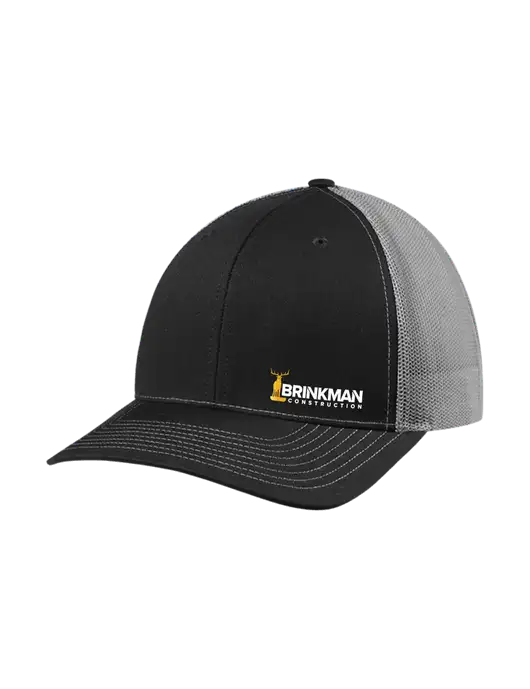 Richardson Adjustable Snapback Original 112 Trucker Cap Black w/Charcoal Mesh w/Brinkman Construction Logo