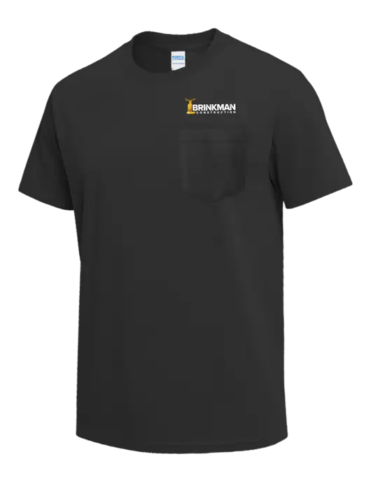 Charcoal Heavyweight 6.1 oz Pocket T-Shirt w/Brinkman Construction Logo