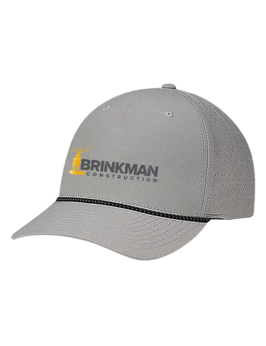Richardson Laser Perf Performance Light Grey/Black-Grey Rope Cap w/Brinkman Construction Logo