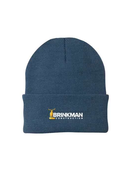 Dark Slate Knit Cap w/Brinkman Construction Logo