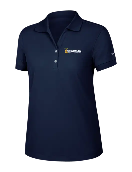 Nike Womens Dri-FIT Classic Dark Navy Polo w/Brinkman Construction Logo
