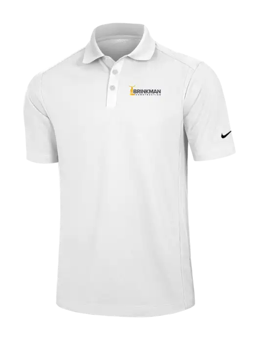 Nike White Dri-FIT Classic Polo w/Brinkman Construction Logo