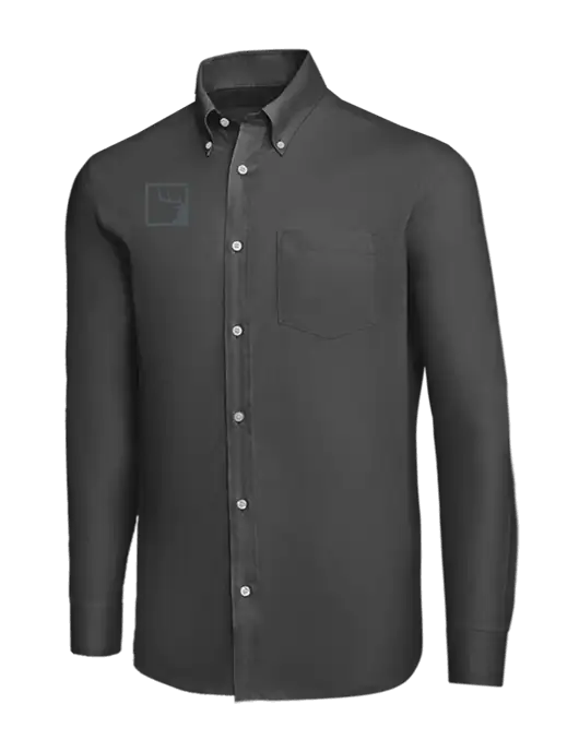 Brooks Brothers Dark Grey Wrinkle-Free Stretch Nailhead Shirt w/Gus In A Box Logo