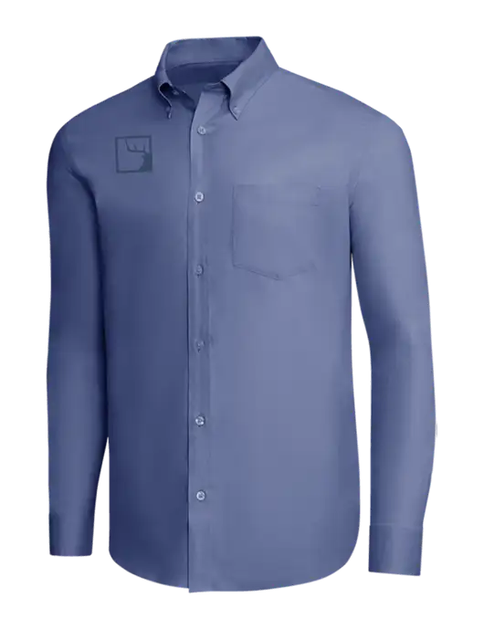 Brooks Brothers Light Navy Wrinkle-Free Stretch Pinpoint Shirt w/Gus In A Box Logo
