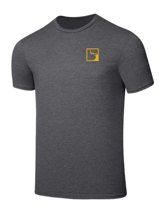 Seriously Soft Heathered Charcoal T-Shirt w/Gus In A Box Logo