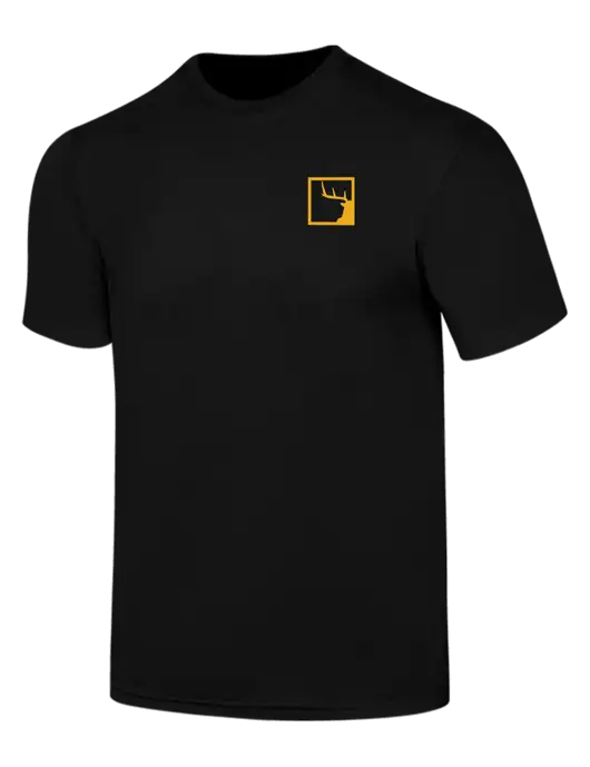 Simply Soft Black 4.5oz  Poly/Combed Ring Spun Cotton T-Shirt w/Gus In A Box Logo