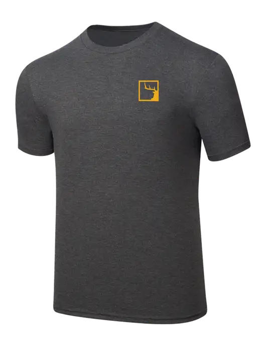 Simply Soft Heathered Charcoal 4.5oz  Poly/Combed Ring Spun Cotton T-Shirt w/Gus In A Box Logo