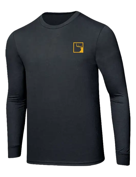 Simply Soft Long Sleeve Black Frost 4.5 oz, Poly/Combed Ring Spun Cotton T-Shirt w/Gus In A Box Logo