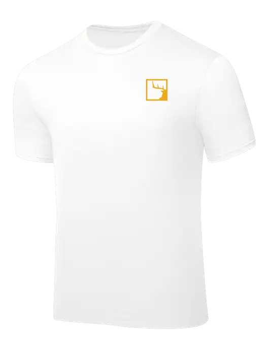 White PosiCharge Competitor Tee w/Gus In A Box Logo
