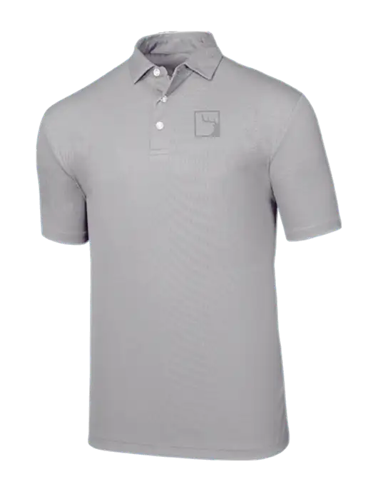 Callaway Birdseye Light Grey Polo w/Gus In A Box Logo