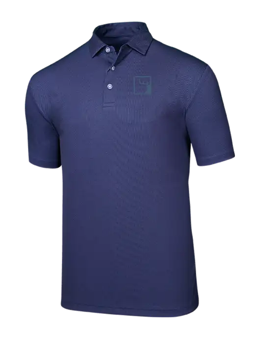 Callaway Birdseye Navy Polo w/Gus In A Box Logo