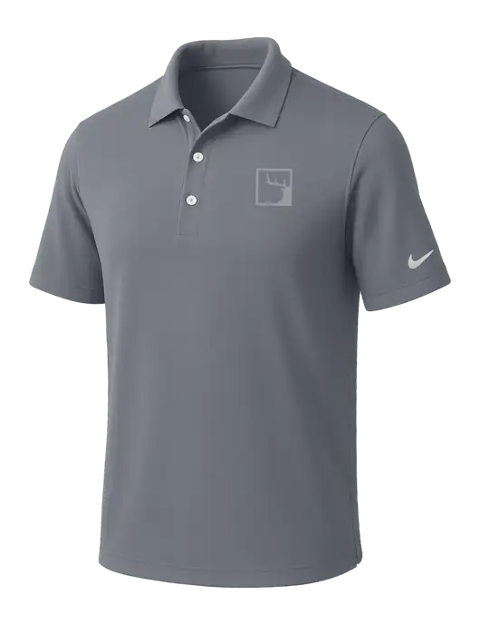 NIKE Medium Grey Dri-Fit Micro Pique Polo w/Gus In A Box Logo