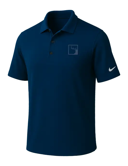 NIKE Navy Dri-Fit Micro Pique Polo w/Gus In A Box Logo