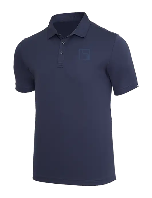 TravisMathew Navy Coto Performance Polo w/Gus In A Box Logo