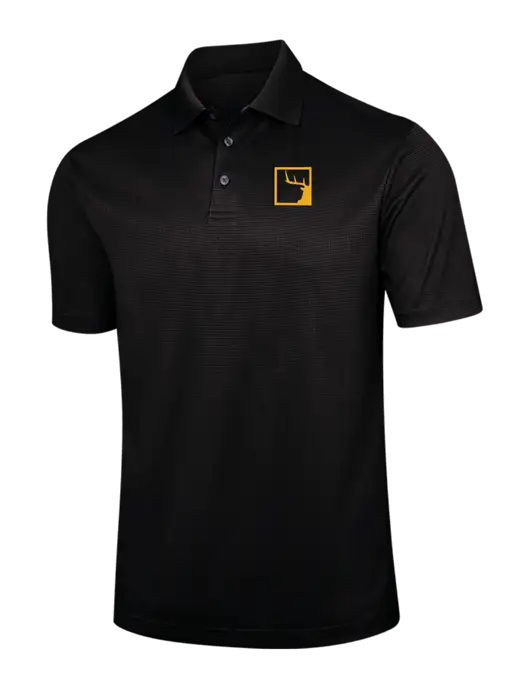 Black Performance Fine Jacquard Polo w/Gus In A Box Logo