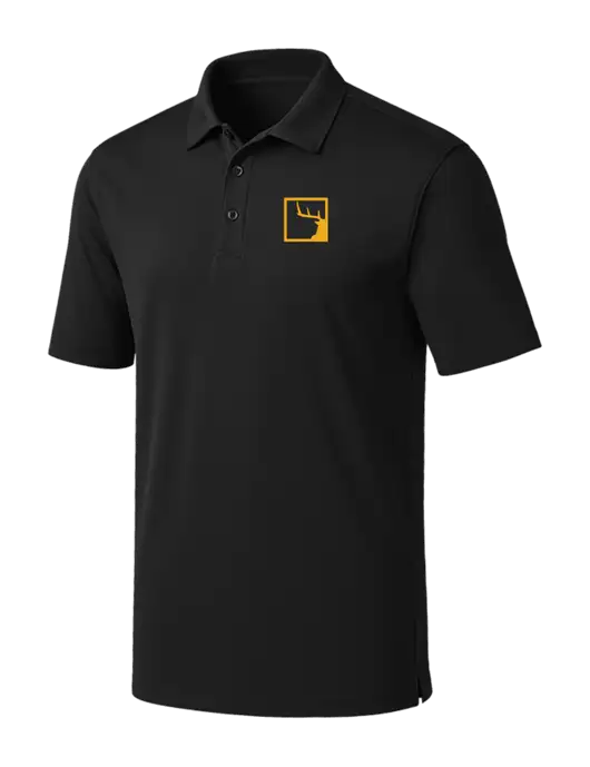 Black Silk Touch Performance Polo w/Gus In A Box Logo