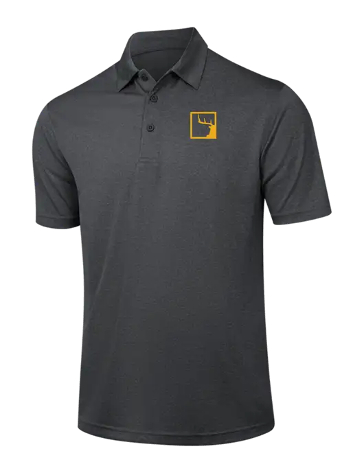Dark Grey Heather Contender Polo w/Gus In A Box Logo