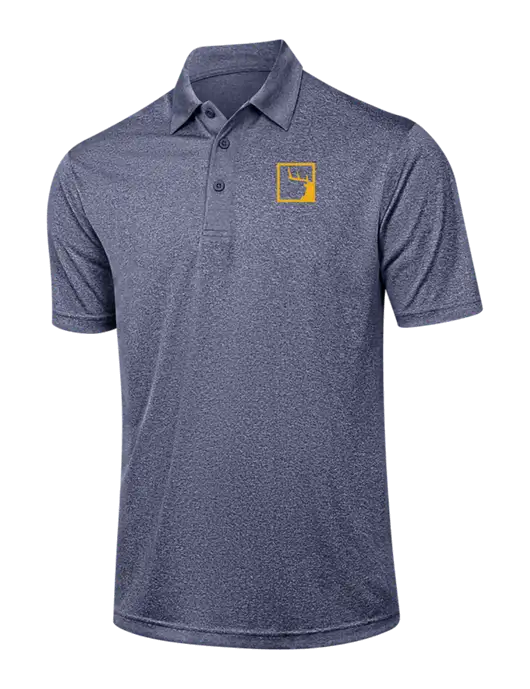 Navy Heather Contender Polo w/Gus In A Box Logo