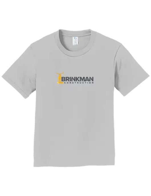 Youth Ring Spun Silver 4.5 oz T-Shirt w/Brinkman Construction Logo