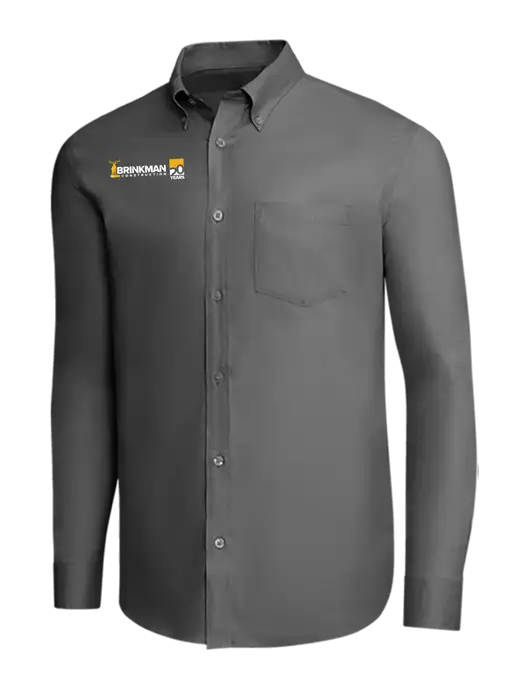 Brooks Brothers Dark Grey Wrinkle-Free Stretch Pinpoint Shirt w/Brinkman Construction 20th Logo