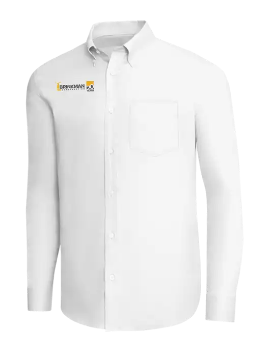 Brooks Brothers White Wrinkle-Free Stretch Pinpoint Shirt w/Brinkman Construction 20th Logo