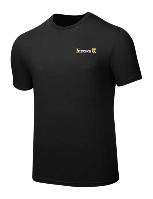 Seriously Soft Black T-Shirt w/Brinkman Construction 20th Logo