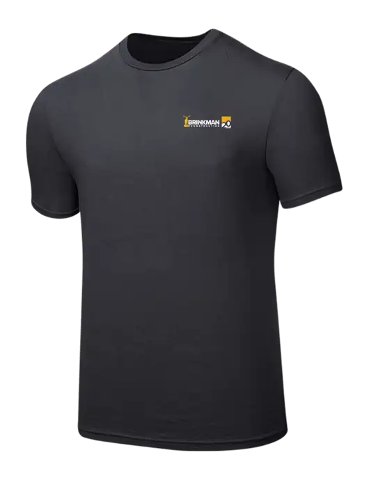 Seriously Soft Charcoal T-Shirt w/Brinkman Construction 20th Logo