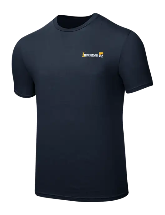 Seriously Soft Navy T-Shirt w/Brinkman Construction 20th Logo