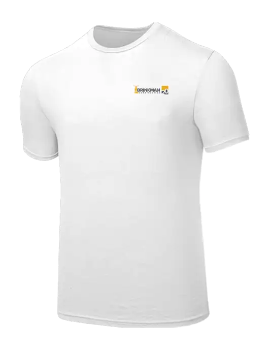 Seriously Soft White T-Shirt w/Brinkman Construction 20th Logo