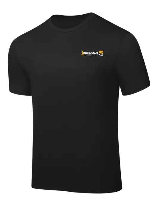 Black PosiCharge Competitor Tee w/Brinkman Construction 20th Logo