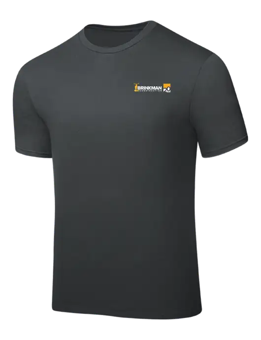 Dark Grey PosiCharge Competitor Tee w/Brinkman Construction 20th Logo