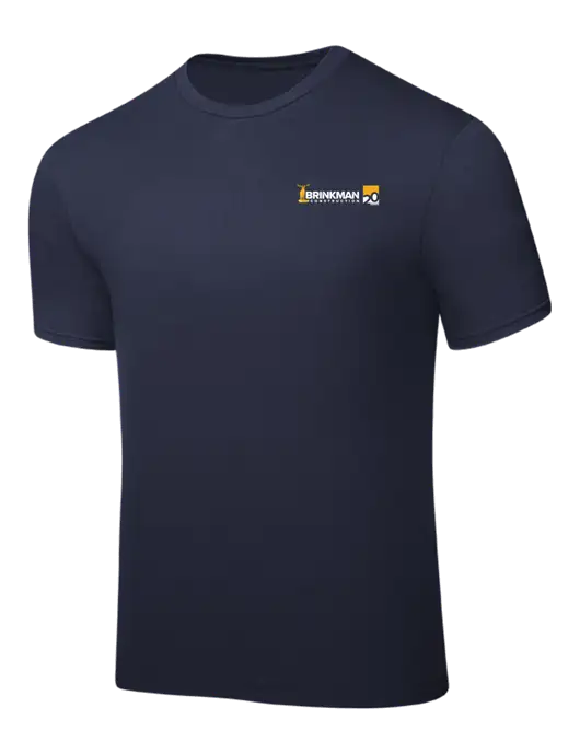 Navy PosiCharge Competitor Tee w/Brinkman Construction 20th Logo