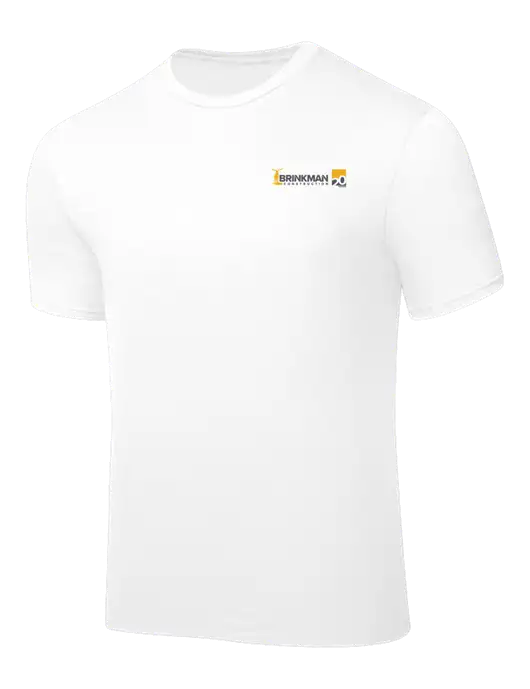 White PosiCharge Competitor Tee w/Brinkman Construction 20th Logo