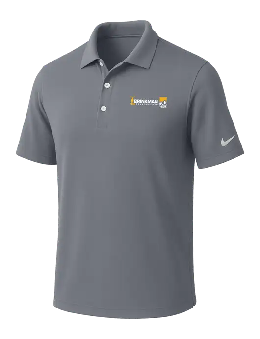 NIKE Medium Grey Dri-Fit Micro Pique Polo w/Brinkman Construction 20th Logo