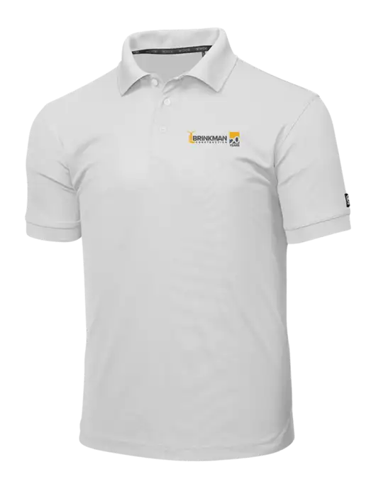 OGIO Bright White Caliber 2.0 Polo w/Brinkman Construction 20th Logo
