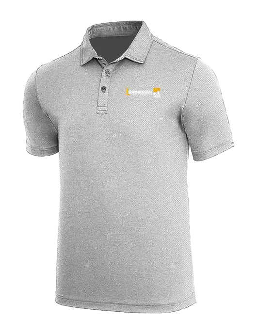TravisMathew Medium Grey Heather Coto Performance Polo w/Brinkman Construction 20th Logo