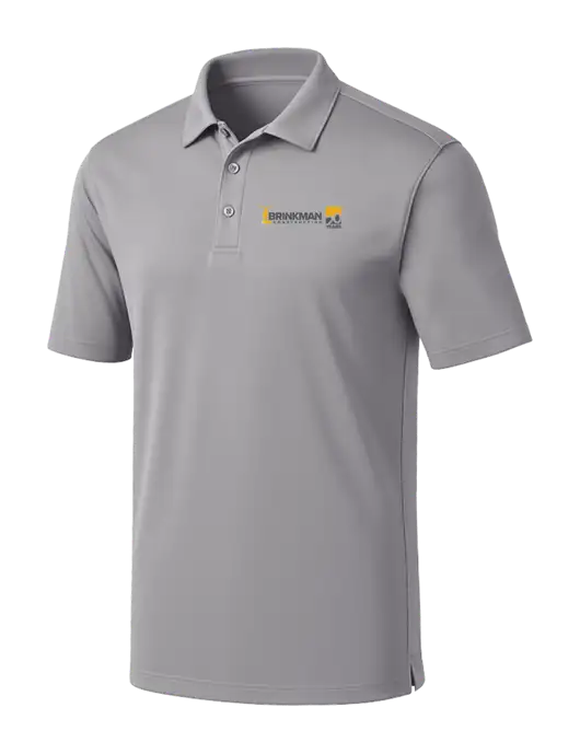 Light Grey Silk Touch Performance Polo w/Brinkman Construction 20th Logo