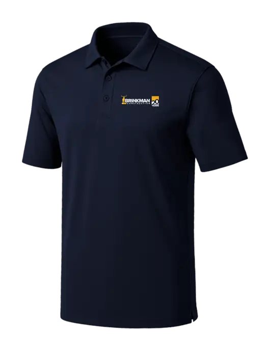 Navy Silk Touch Performance Polo w/Brinkman Construction 20th Logo