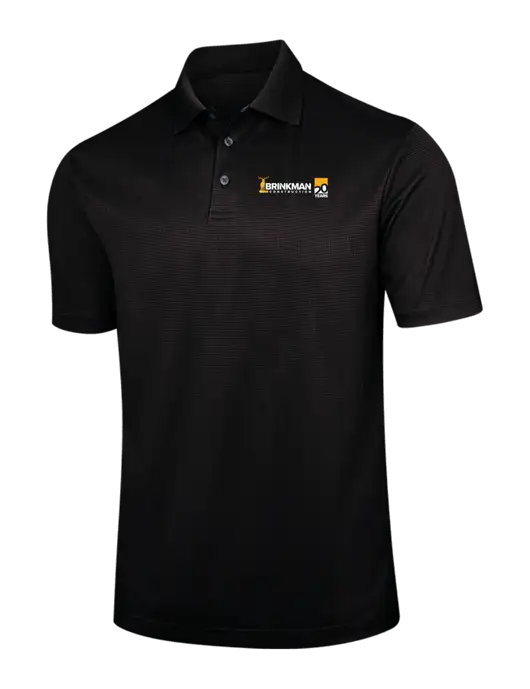 Black Performance Fine Jacquard Polo w/Brinkman Construction 20th Logo